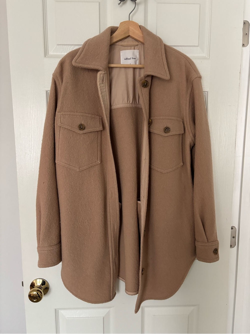 Wilfred Camel Wool-Blend Shacket